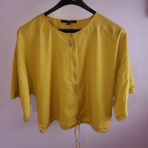 Andrew Marc Yellow Top with Front Zipper